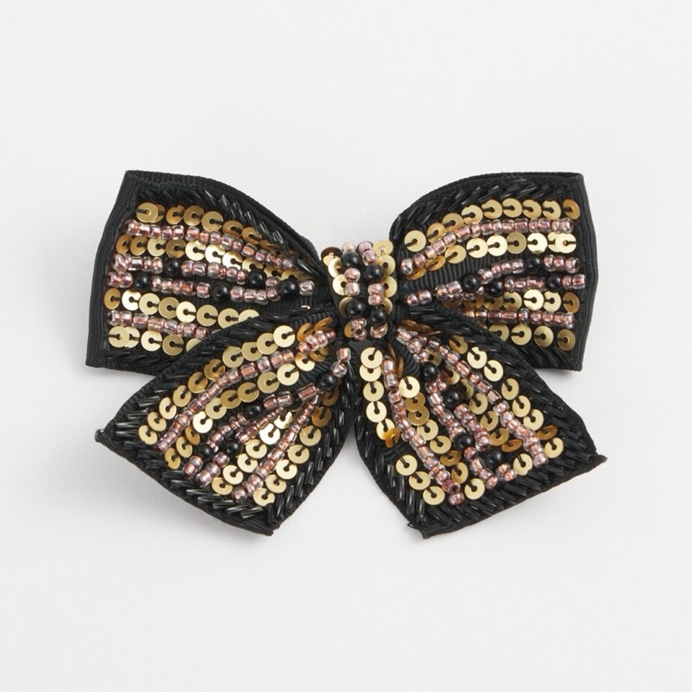 Chico’s sequin bow brooch